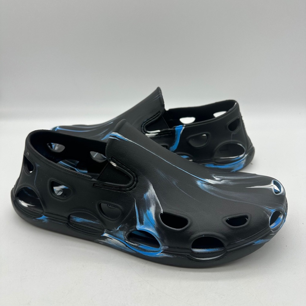 Huk Mens Size 13 Black Blue Slip-On Marble Stone Shore Brewster ATR Water Shoe
